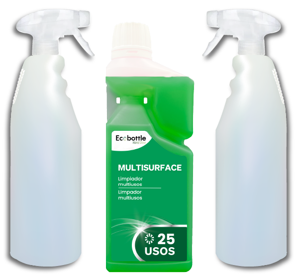 ECOBOTTLE MULTISURFACE HAND DOSE STARTER PACK es un limpiador ultra concentrado para suelos y superficies lavables, presentado en un starter pack con dosificador manual, ideal para comenzar con una limpieza profesional más eficiente y sostenible. Formulado para eliminar polvo, grasa ligera y suciedad diaria, proporciona resultados impecables con mínima cantidad de producto gracias a su sistema de dosificación manual precisa. Su envase rellenable y reutilizable permite reducir el uso de plásticos y optimizar los costes operativos, alineándose con las políticas de limpieza responsable. Venta exclusiva para profesionales. Producto de uso profesional, no apto para uso doméstico.