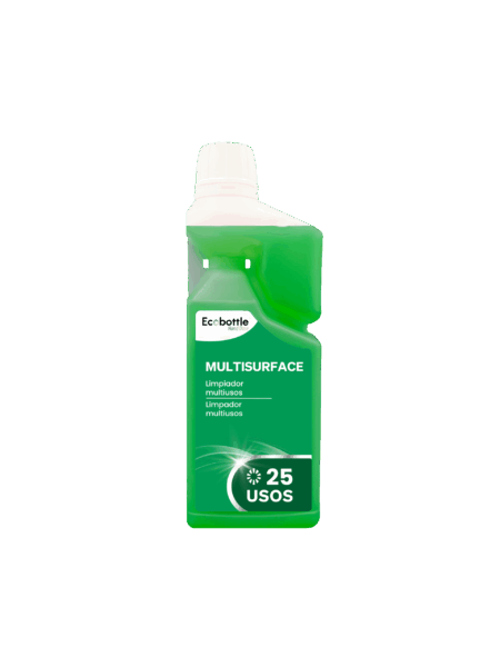 ECOBOTTLE MULTISURFACE HAND DOSE es un limpiador multiusos ultra concentrado, diseñado para la limpieza diaria de suelos y superficies lavables con máxima eficacia y mínimo consumo. Su sistema de dosificación manual integrada permite preparar soluciones limpias con precisión, optimizando cada aplicación y reduciendo el desperdicio químico. Elimina polvo, grasa ligera y suciedad general sin dejar residuos ni velos. Su envase reutilizable está pensado para operativas profesionales comprometidas con la sostenibilidad. Ideal para oficinas, hostelería, colectividades y mantenimiento profesional. Venta exclusiva para profesionales. Producto de uso profesional, no apto para uso doméstico.